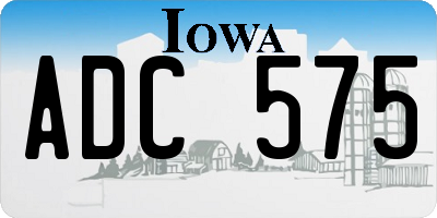 IA license plate ADC575