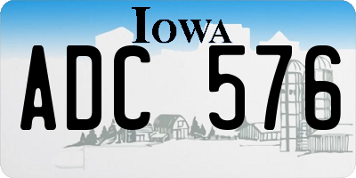 IA license plate ADC576