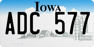 IA license plate ADC577
