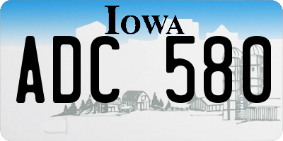 IA license plate ADC580