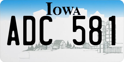 IA license plate ADC581