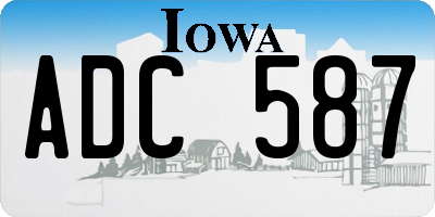 IA license plate ADC587