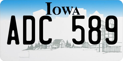 IA license plate ADC589