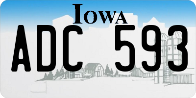 IA license plate ADC593