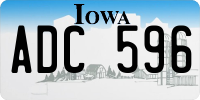 IA license plate ADC596