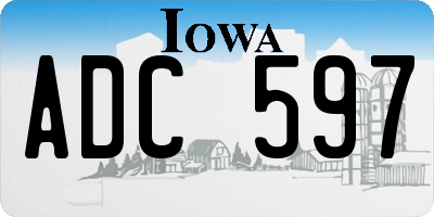 IA license plate ADC597