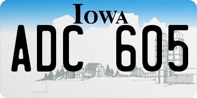 IA license plate ADC605