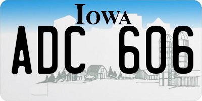 IA license plate ADC606