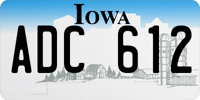 IA license plate ADC612