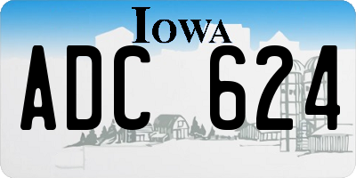 IA license plate ADC624