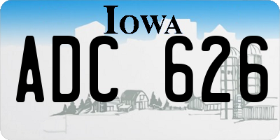 IA license plate ADC626