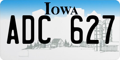 IA license plate ADC627