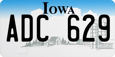 IA license plate ADC629