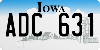 IA license plate ADC631