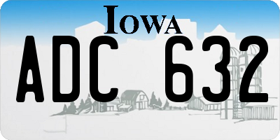 IA license plate ADC632