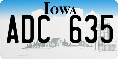 IA license plate ADC635