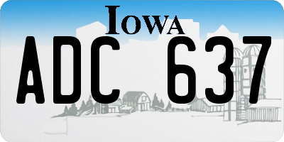 IA license plate ADC637