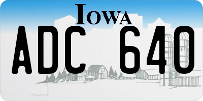 IA license plate ADC640
