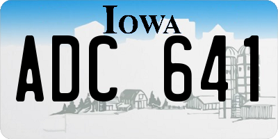 IA license plate ADC641