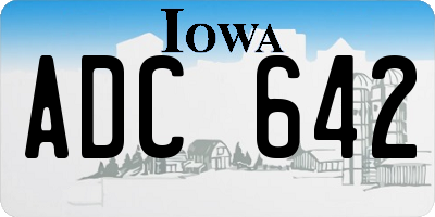 IA license plate ADC642