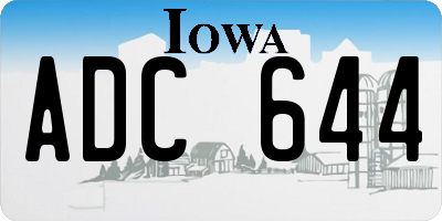 IA license plate ADC644
