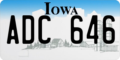 IA license plate ADC646