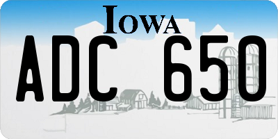 IA license plate ADC650