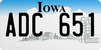 IA license plate ADC651