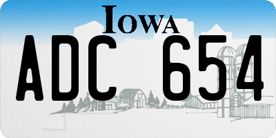 IA license plate ADC654