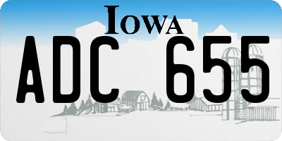 IA license plate ADC655