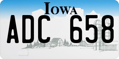 IA license plate ADC658