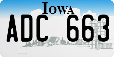 IA license plate ADC663