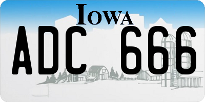 IA license plate ADC666