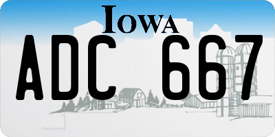 IA license plate ADC667