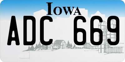 IA license plate ADC669