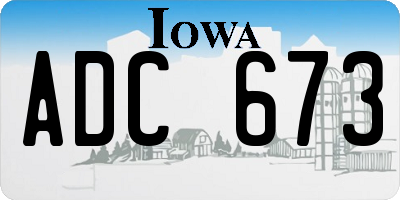 IA license plate ADC673