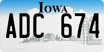 IA license plate ADC674