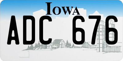 IA license plate ADC676