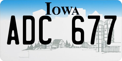 IA license plate ADC677