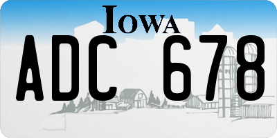 IA license plate ADC678
