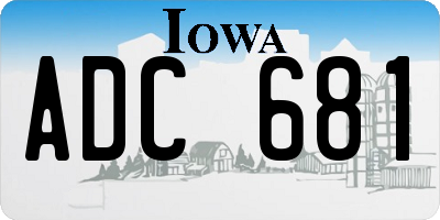 IA license plate ADC681