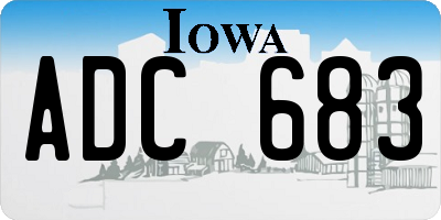 IA license plate ADC683