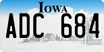 IA license plate ADC684