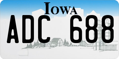 IA license plate ADC688