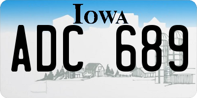 IA license plate ADC689