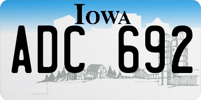 IA license plate ADC692