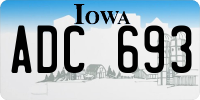 IA license plate ADC693