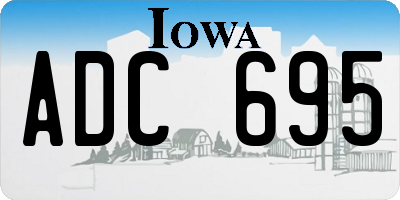 IA license plate ADC695