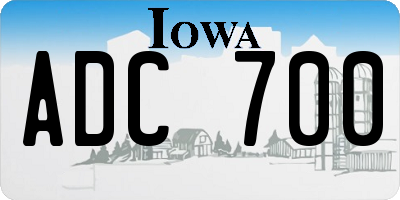 IA license plate ADC700