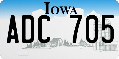 IA license plate ADC705